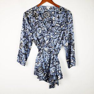 Mimi Maternity 100% Silk Patterned Tie Back Size L